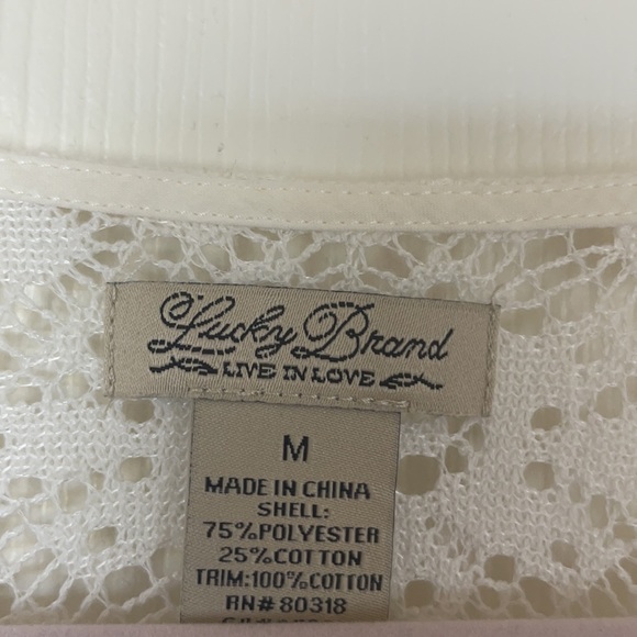 Lucky Brand Boho Chic Lace Fringe top size M - Picture 3 of 14